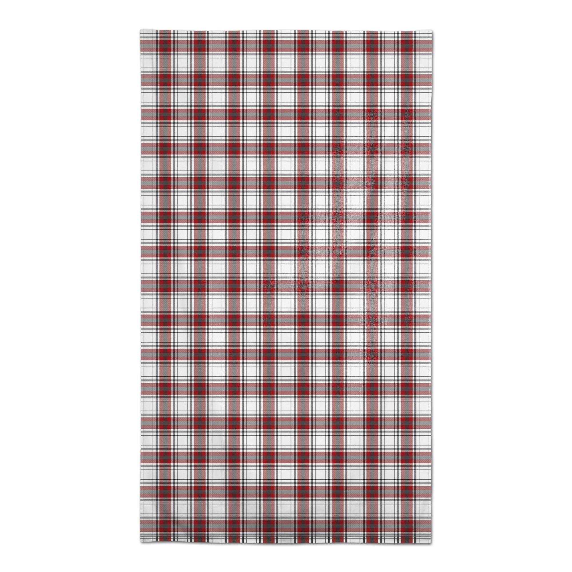 Red Gray Plaid 58x102 Tablecloth